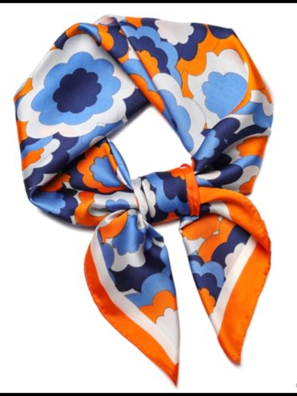 100% Satin Silk Square Scarf 27x27 Neckerchief Hair Wrap Bag Accessory